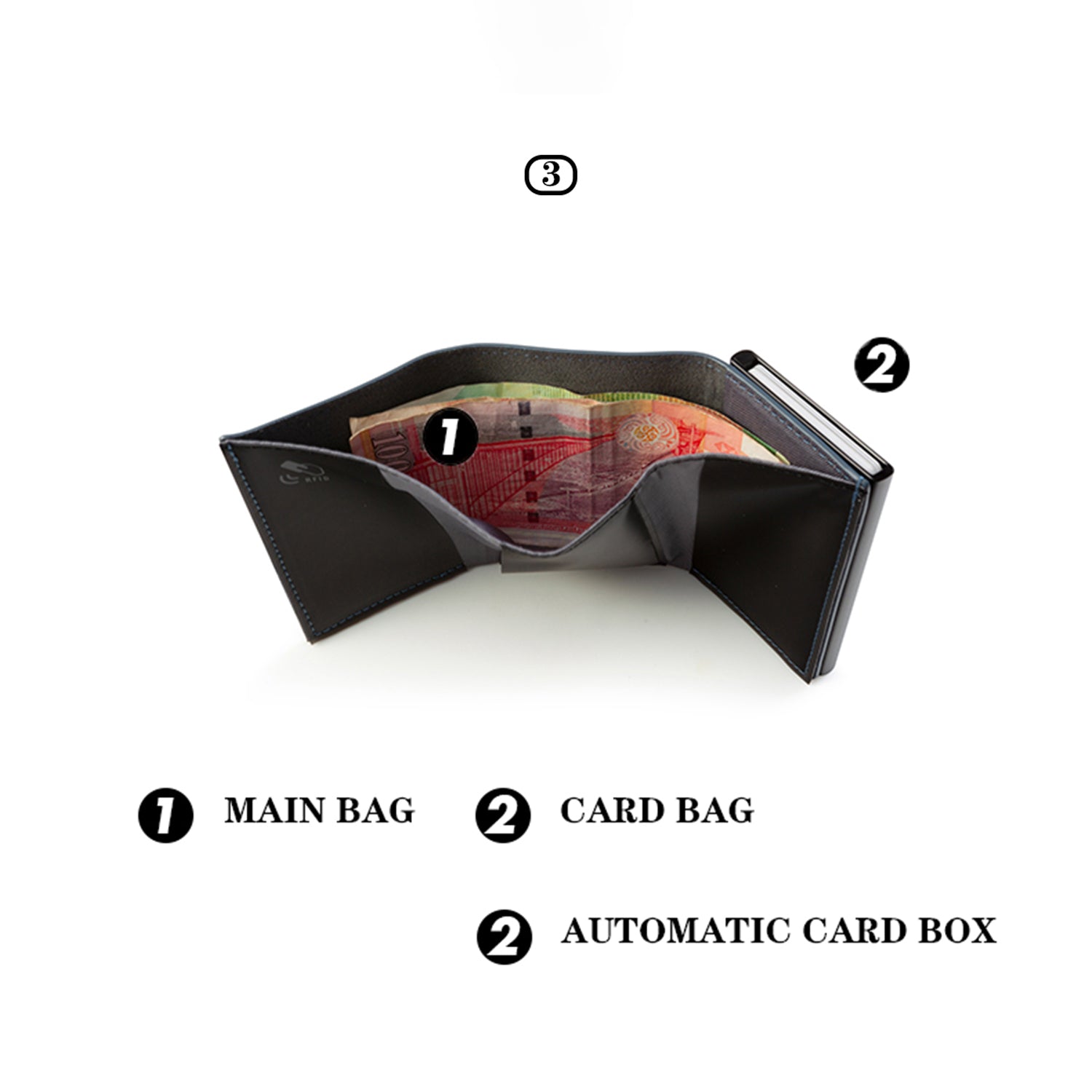 NIID Slide II Vegan Leather Mini Wallet Gray - NIID